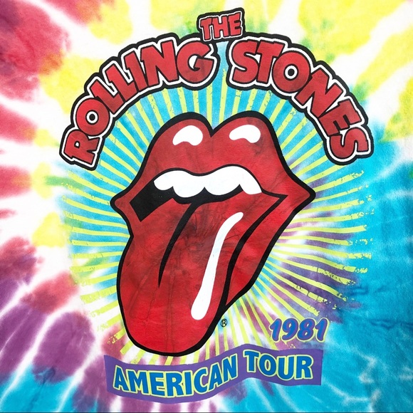 ROLLING STONES Tie Dye Graphic Band Concert Tee Small - Picture 6 of 6